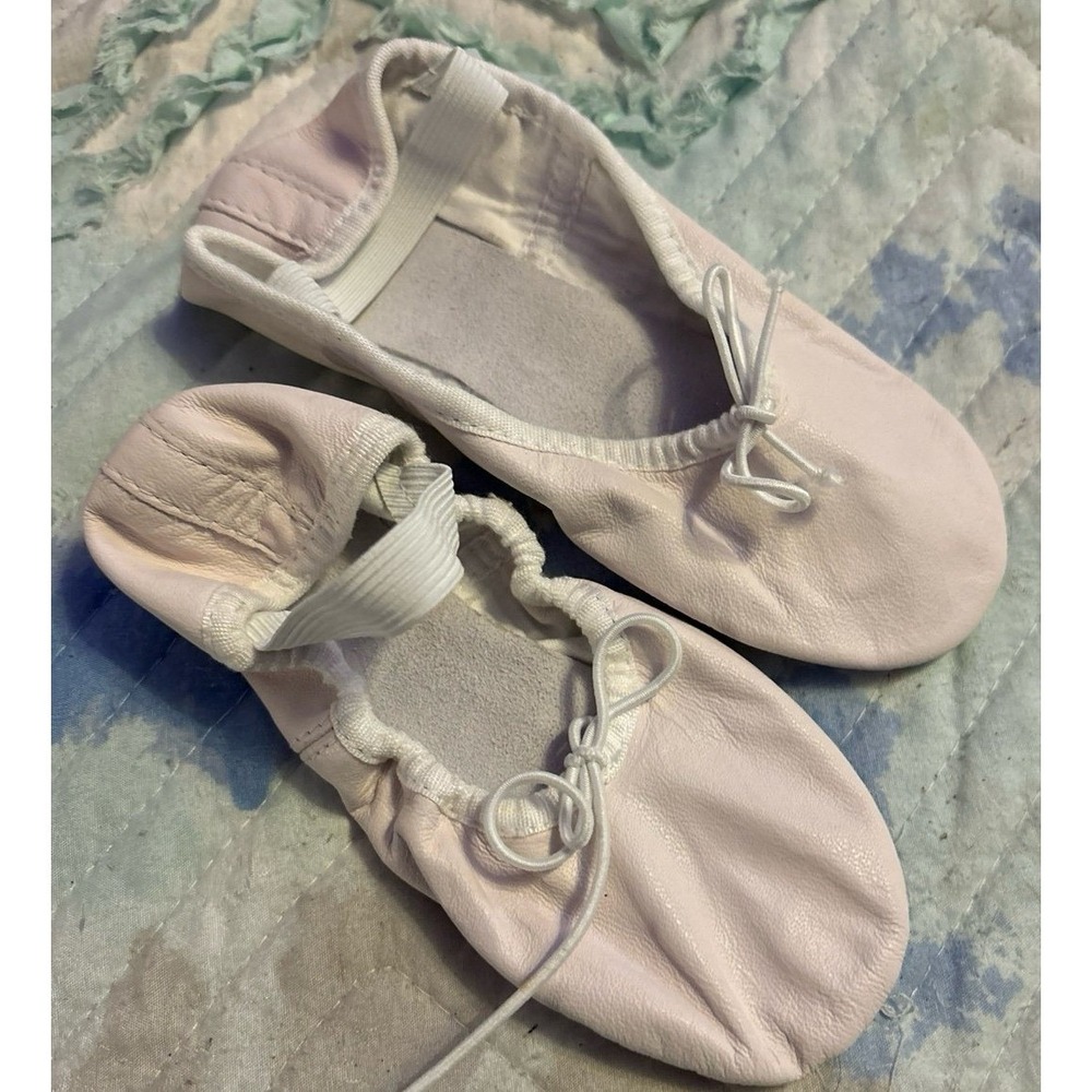 NEW Bloch Dancewear Girls‎ White Genuine Leather Ballet Slippers, Size 12